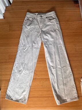 Abercrombie & Fitch Light Grey Curve Love The Ultra Loose Low Rise Jeans - Long